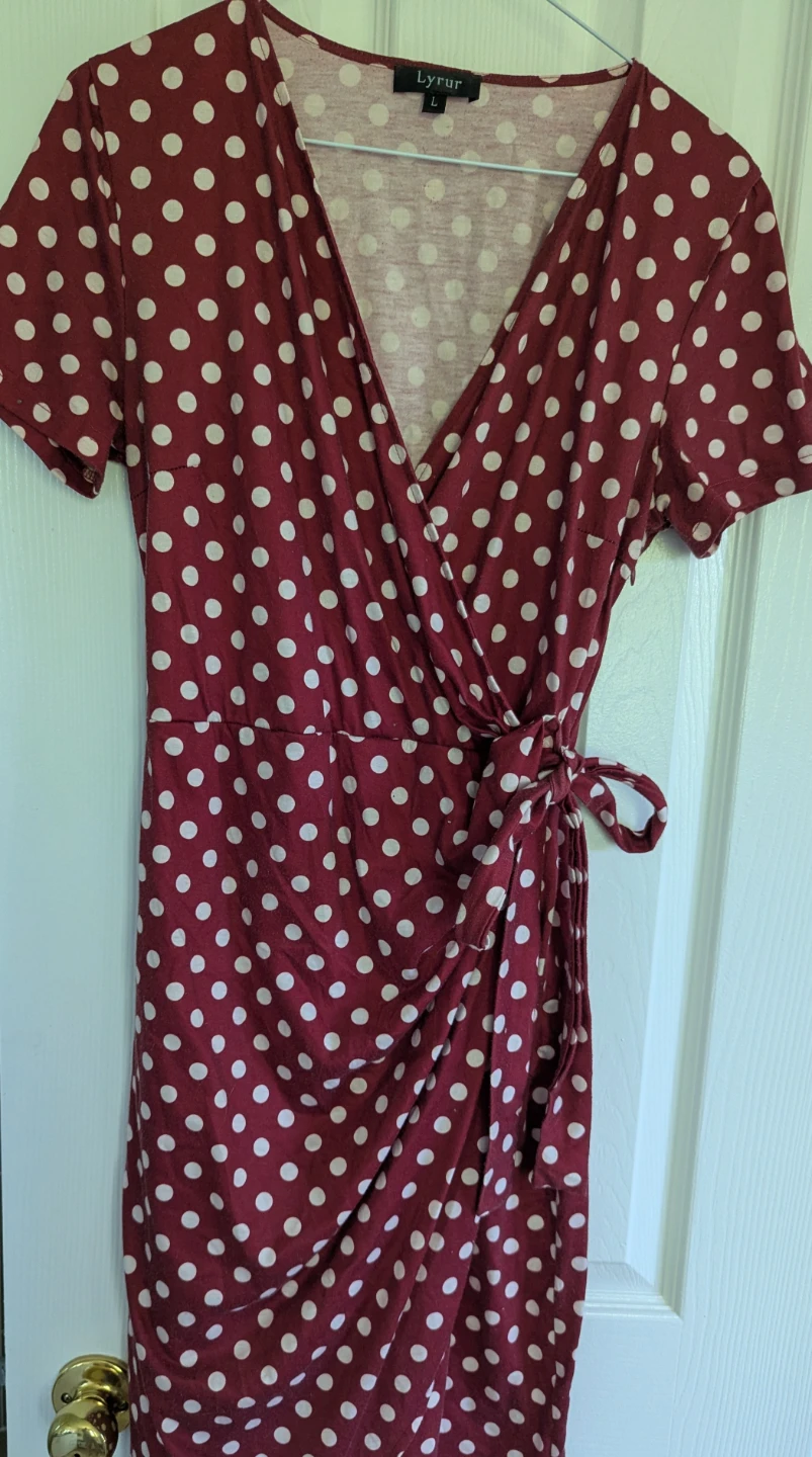 Lyrur Women's Polka Dot Wrap Dress