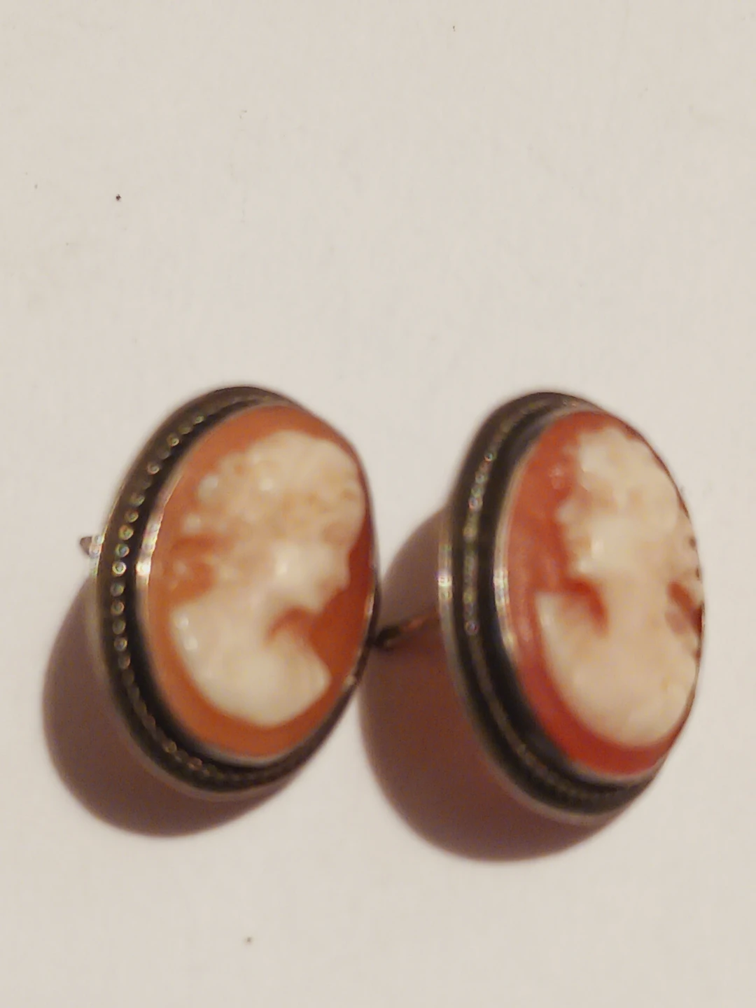 Sterling Silver 925 Gorgeous Vintage Cameo Earrings - photo 3