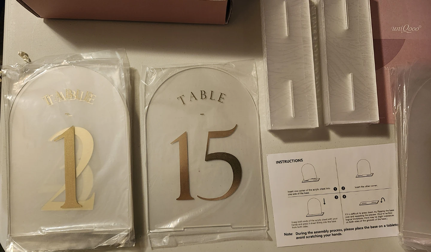 Table Numbers (Gold and White) - photo 3
