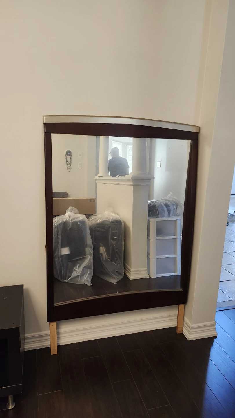 Dark Wood Framed Mirror - photo 2
