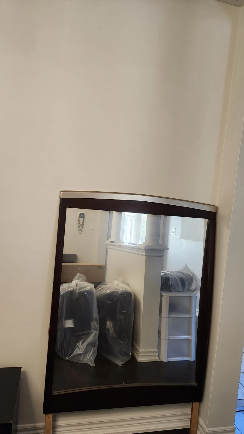 Dark Wood Framed Mirror - photo 3