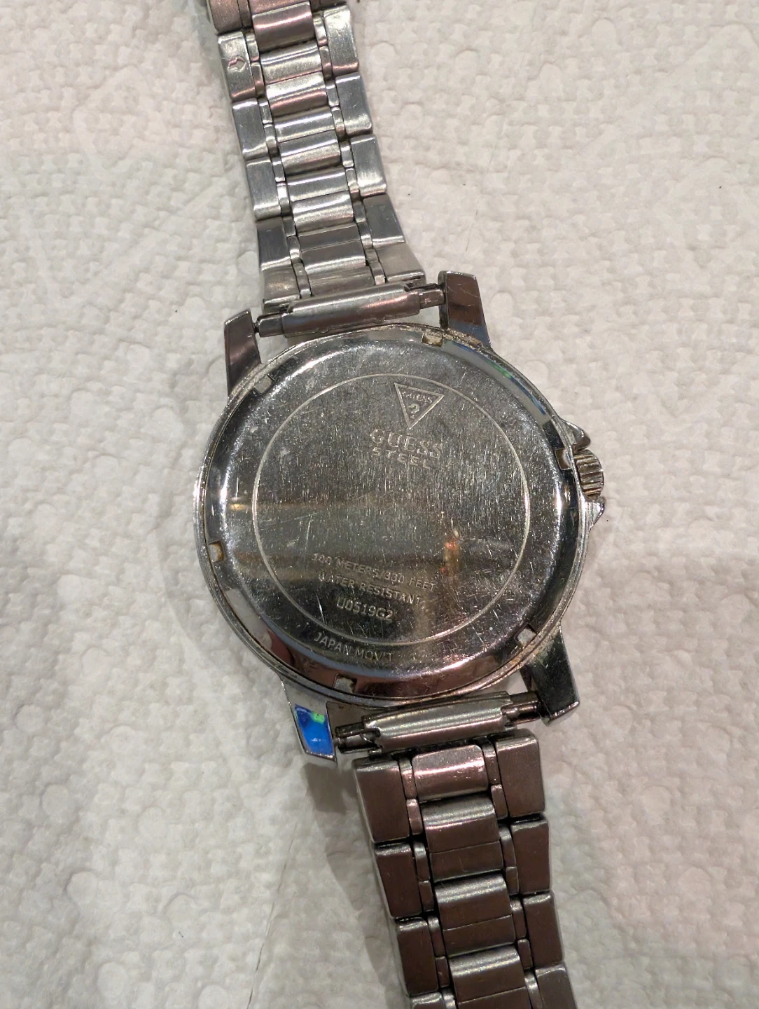 GUESS Mens Watch - Silver Tone Diamond Blue - photo 2