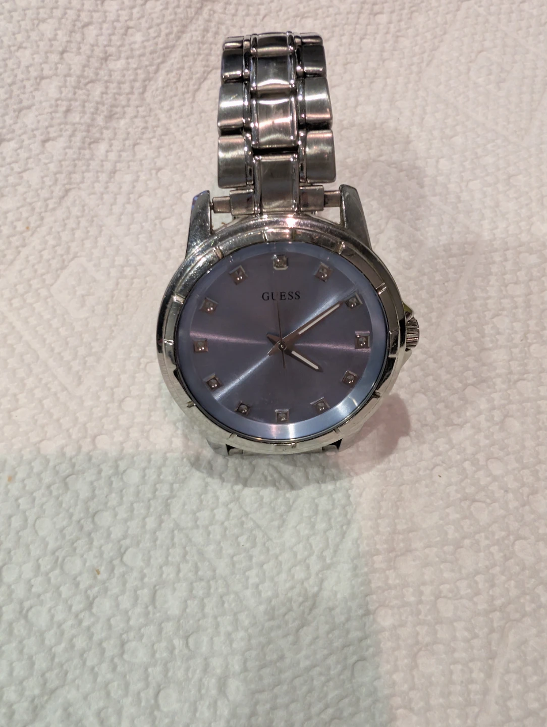GUESS Mens Watch - Silver Tone Diamond Blue - photo 5