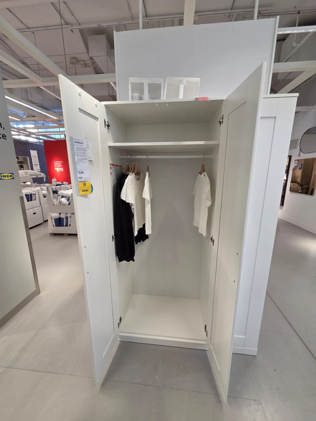 IKEA BRIMNES Wardrobe with 3 doors, white - photo 4