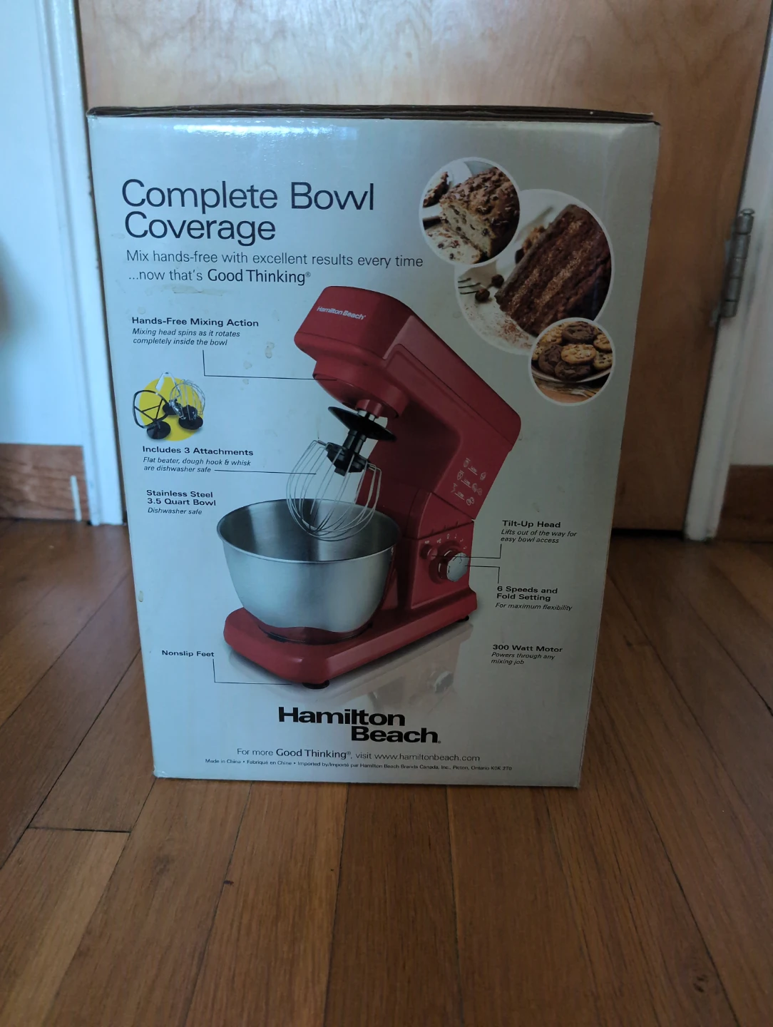 Hamilton Beach Red Stand Mixer with 3 Attachments