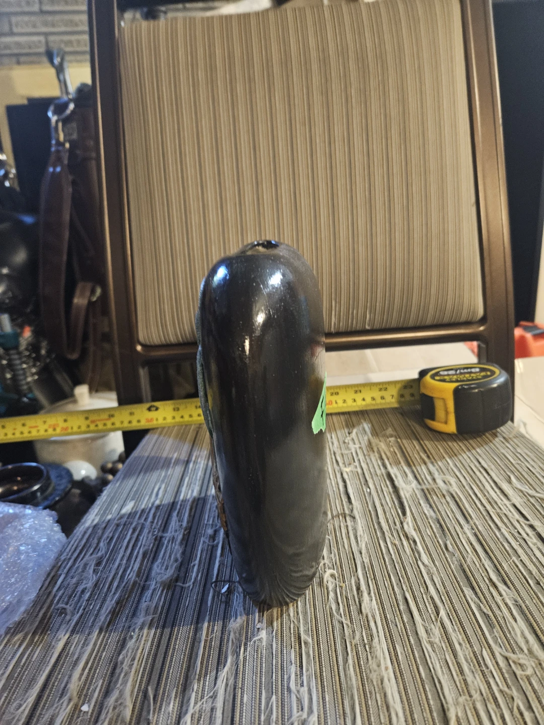 Black Vase with Hummingbird and Flower Design - photo 4