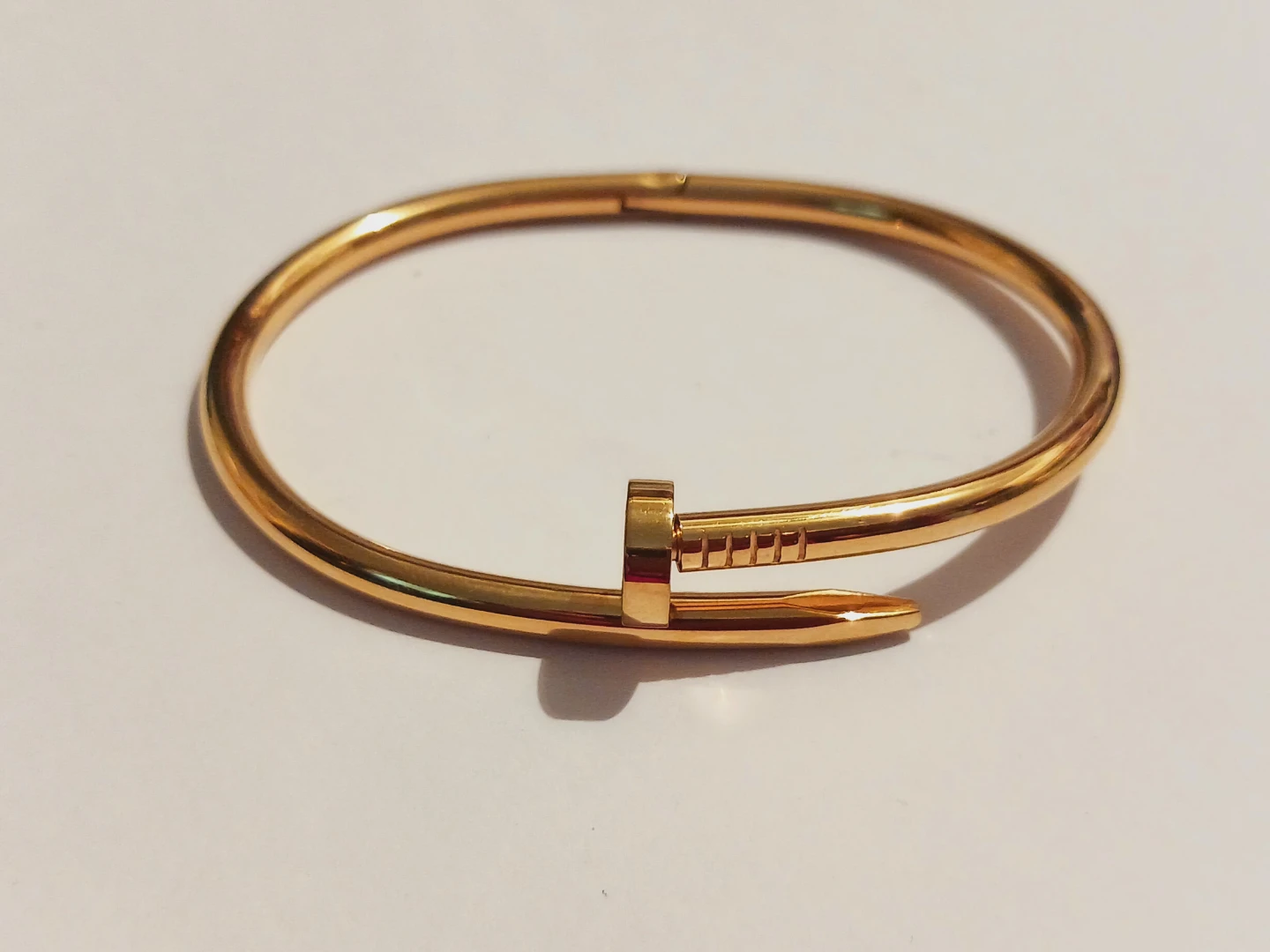 Gold-Tone Nail Bangle Bracelet