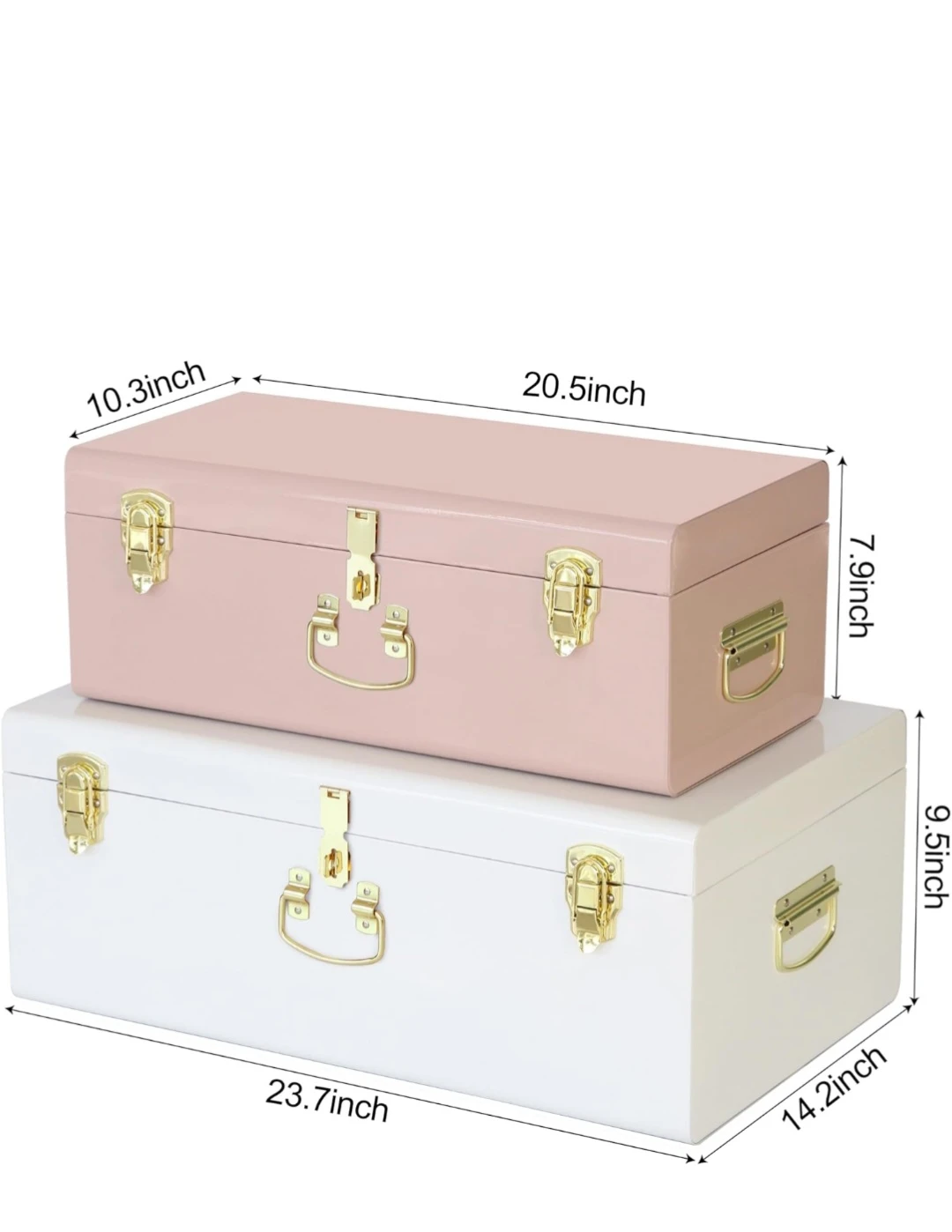 2 Pack Storage Trunks - Pink & White - photo 4