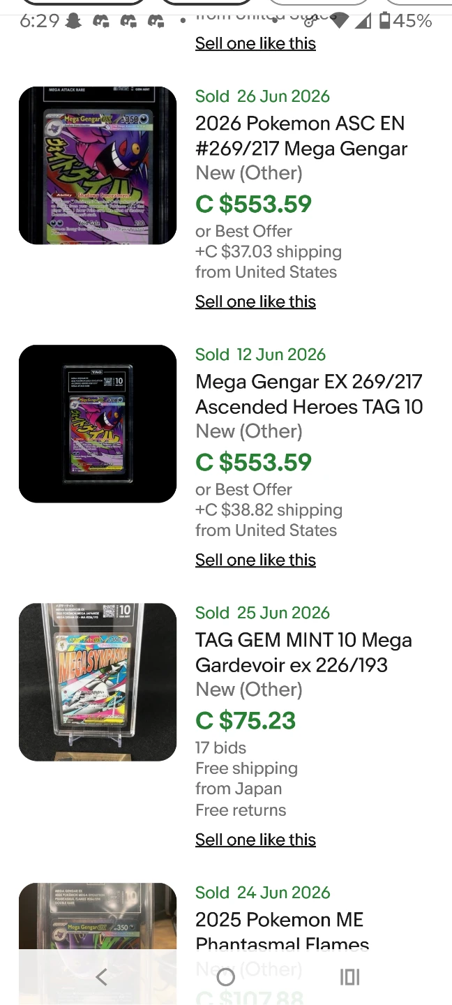 Mega Gengar EX 269/217 Ascended Heroes TAG 10 Pokemon Card - photo 4