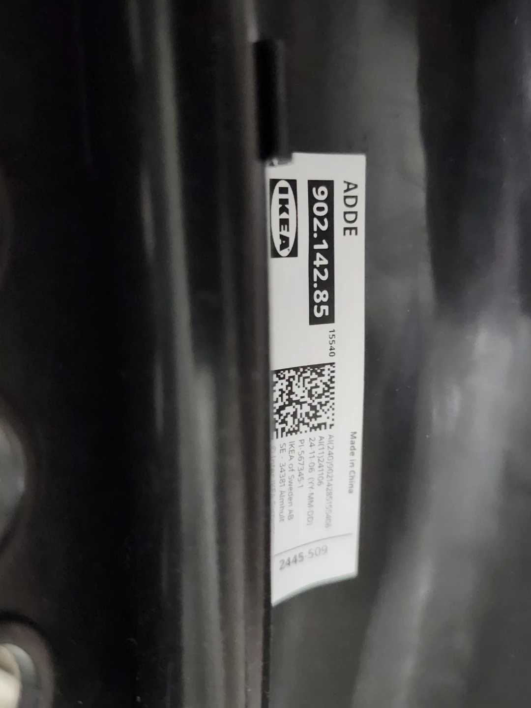IKEA ADDE Black Chair - photo 2