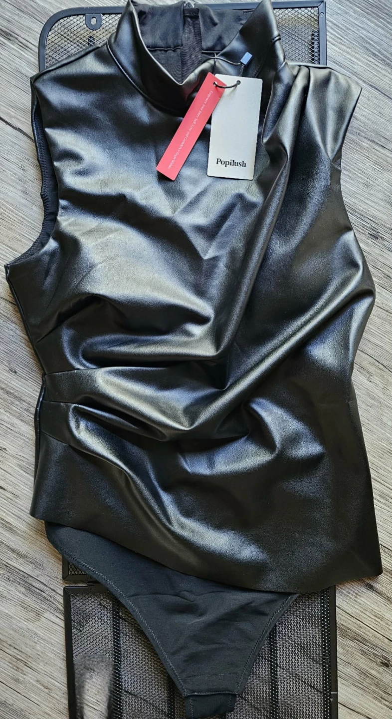 🖤 NEW WITH TAGS - Popilush Faux Leather Bodysuit 🖤 - photo 2