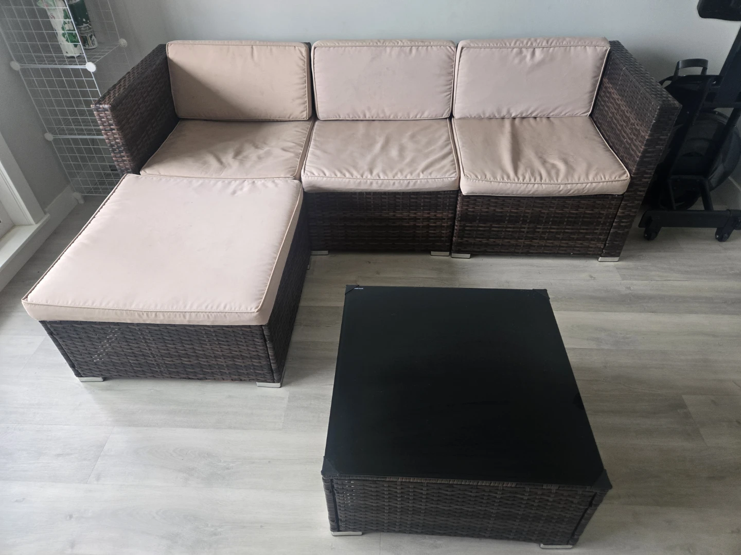 Wicker Sectional Sofa with Ottoman