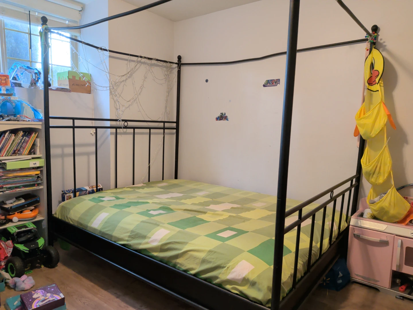 Black Metal Canopy Bed Frame