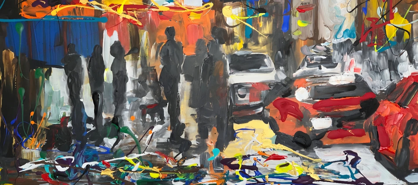 Huge original hand-painted painting by local artist Downtown Van - photo 4