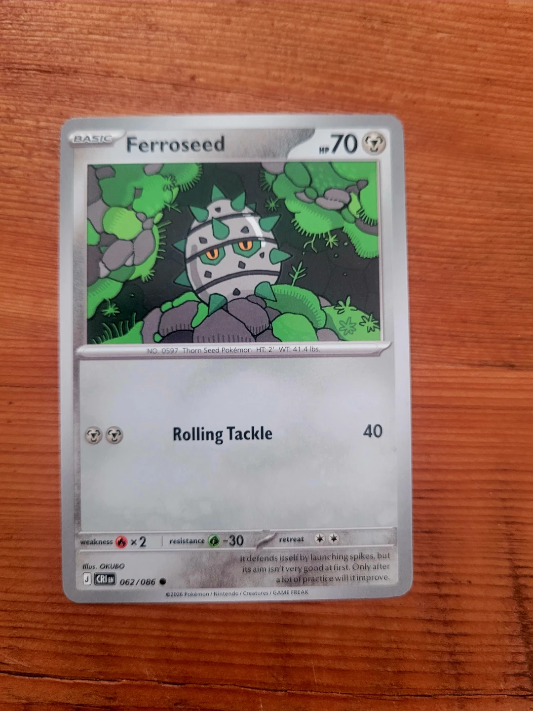 Pokemon Ferroseed Card