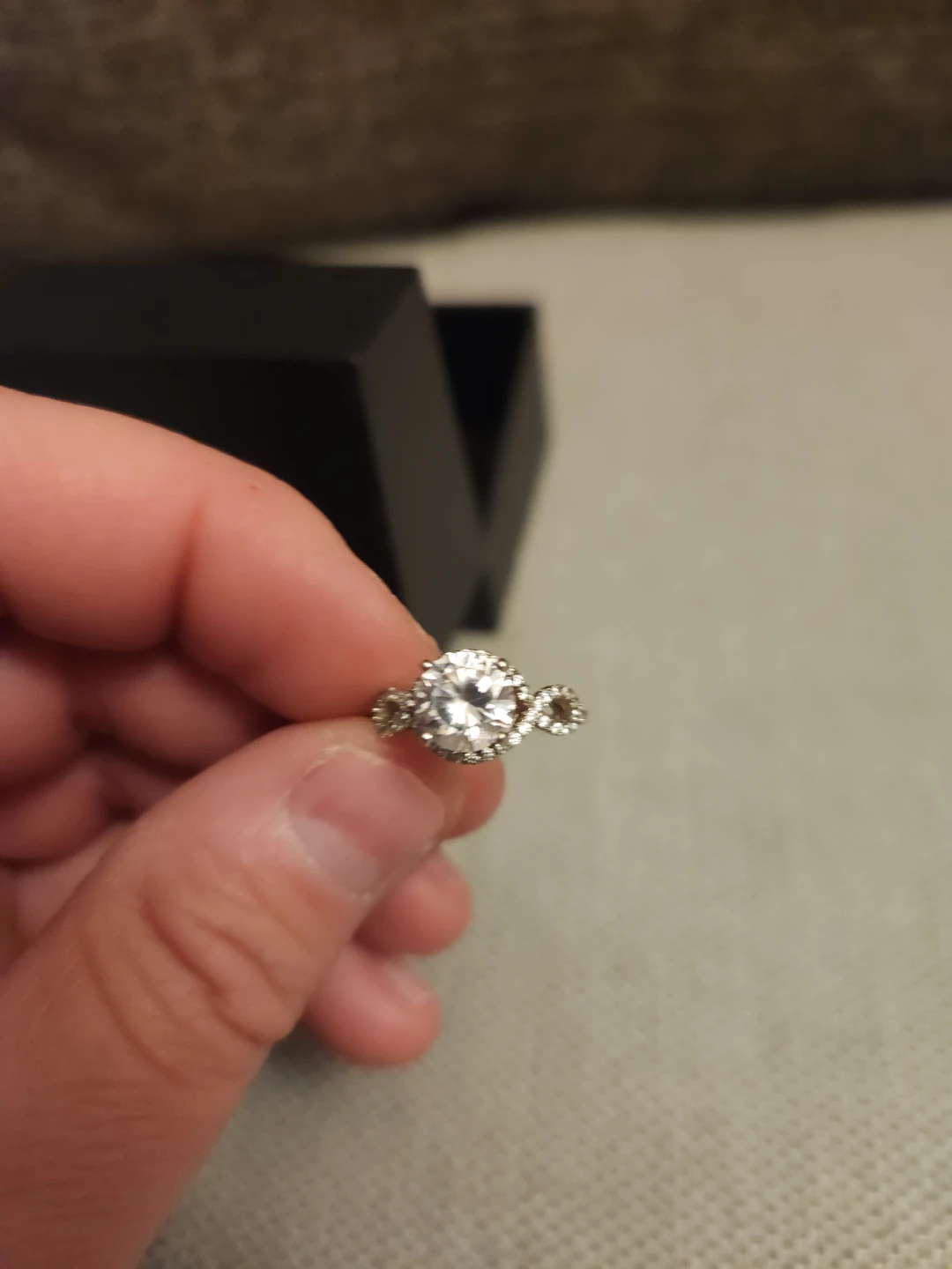 Moissanite engagement ring with box - photo 2