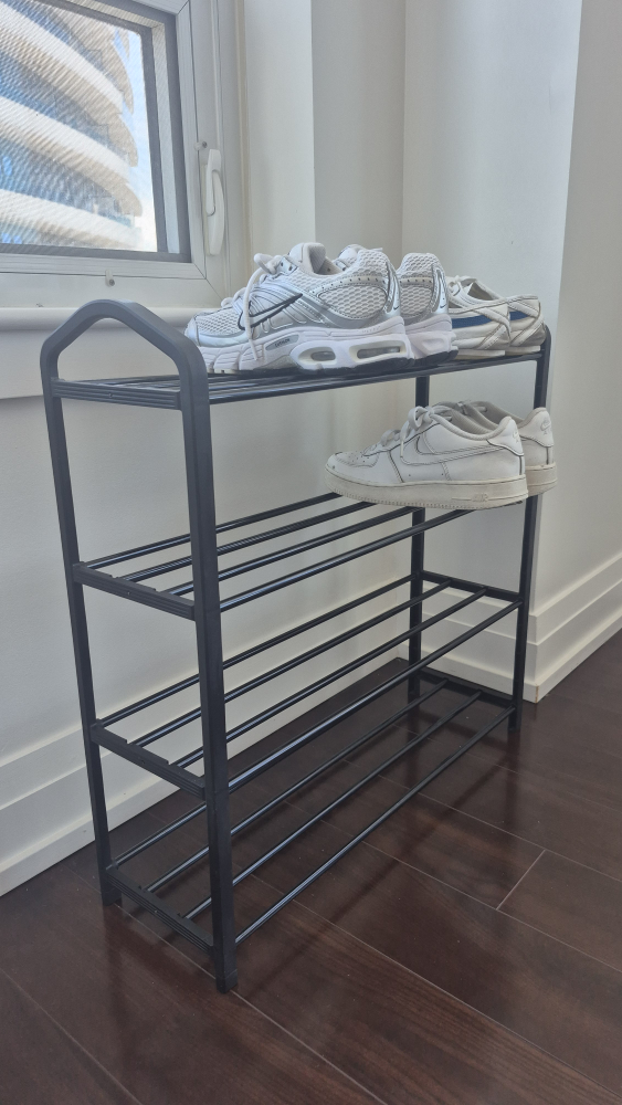 4-Tier Black Metal Shoe Rack - photo 2