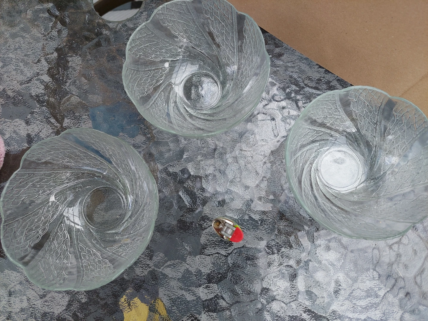 Set of 3 Clear Glass Serving Bowls