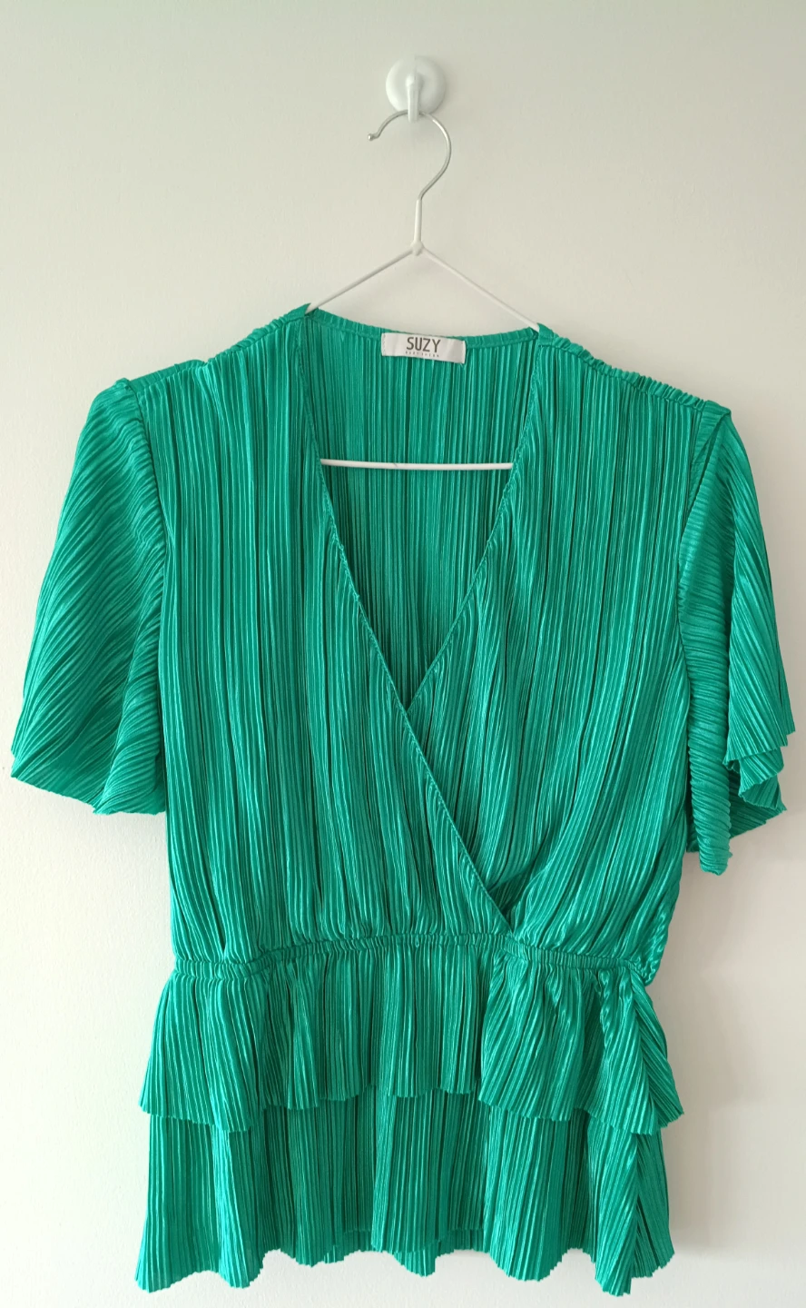 Emerald Green Pleated Shirt Size Small