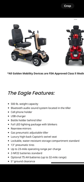 Golden Mobility Eagle Mobility Scooter - photo 2