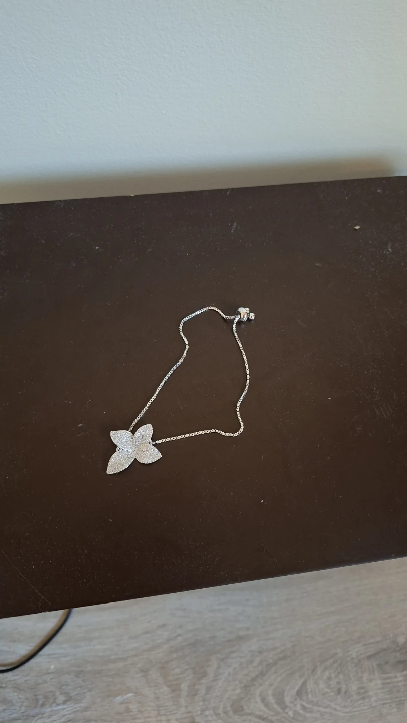 Sparkly Flower Bolo Bracelet