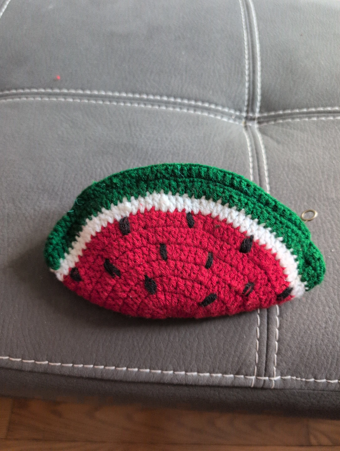 Hand-crocheted Watermelon Coin Pouch