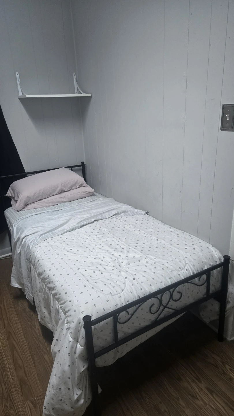 Black Metal Twin Bed Frame with Matres