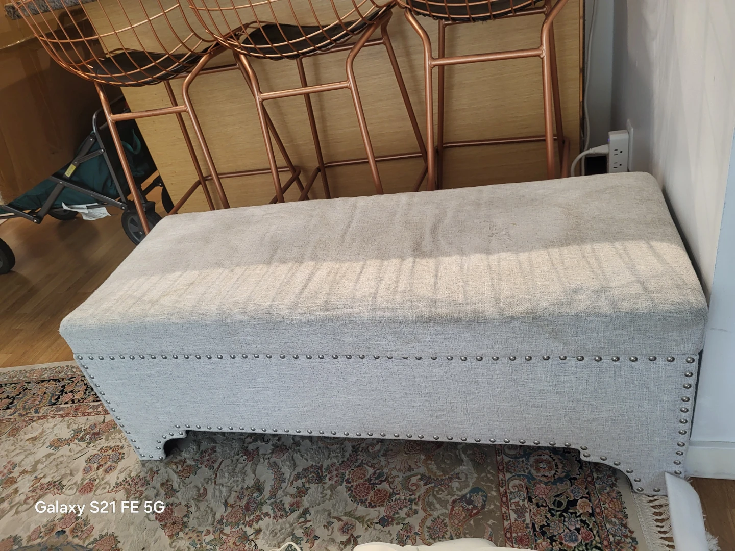 Storage Bench with Studded Detail - photo 5