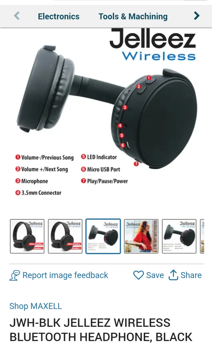 Jelleez Wireless Bluetooth Headphones - Black - photo 4