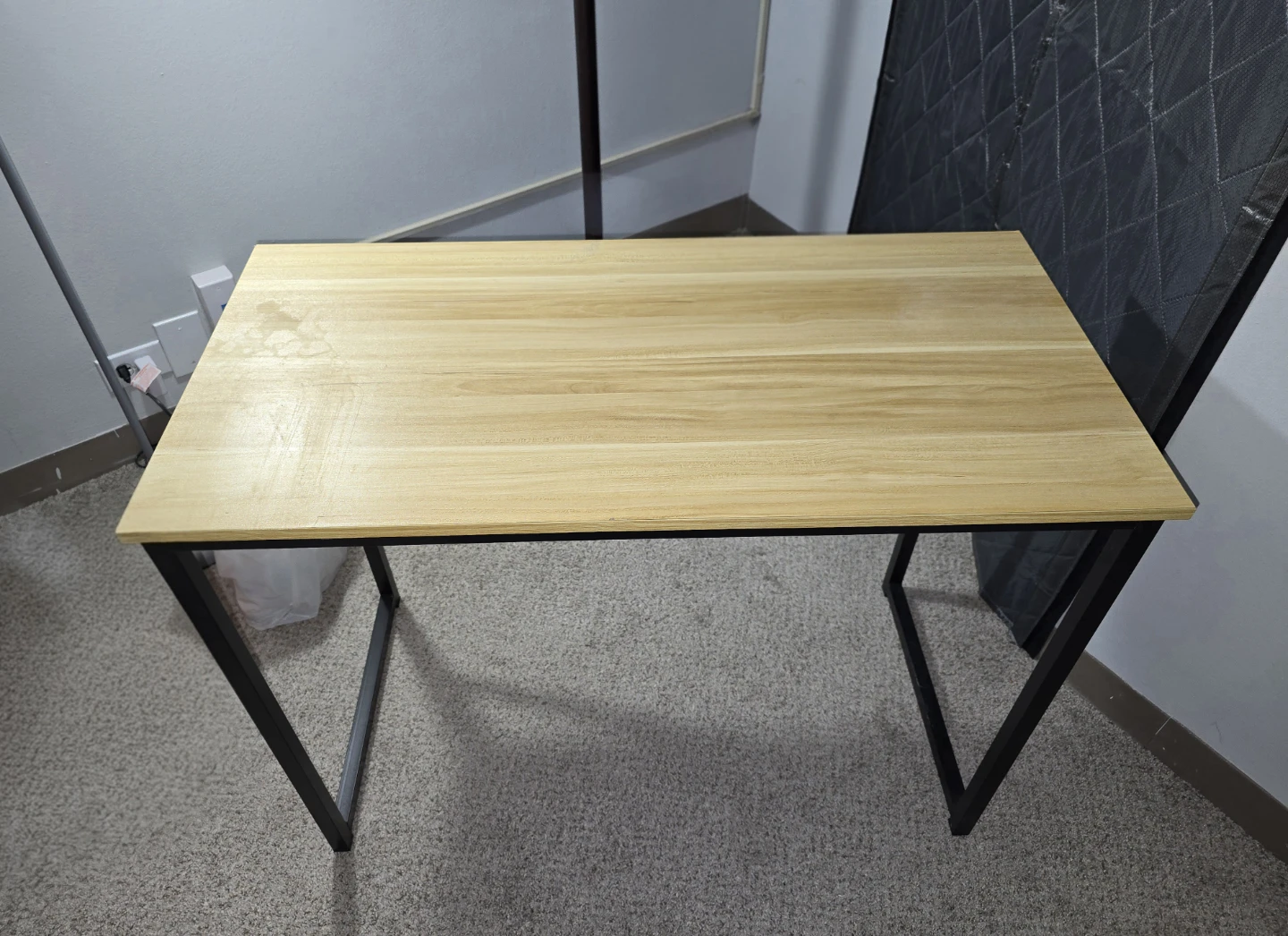 Wooden Top Desk with Black Metal Frame