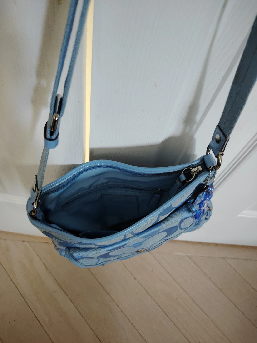 ⚽️Light Blue Coach Monogram Shoulder Bag - photo 4
