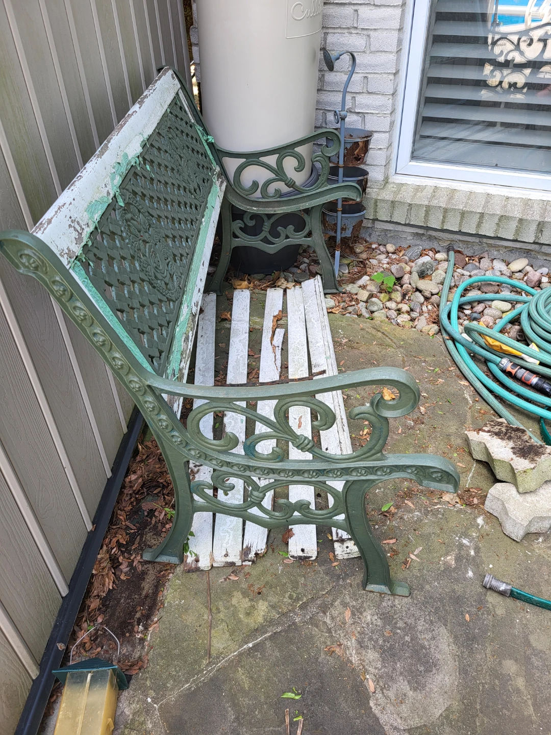Green Cast Iron Garden Bench