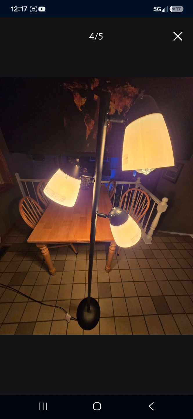 Black 3-Light Tree Floor Lamp