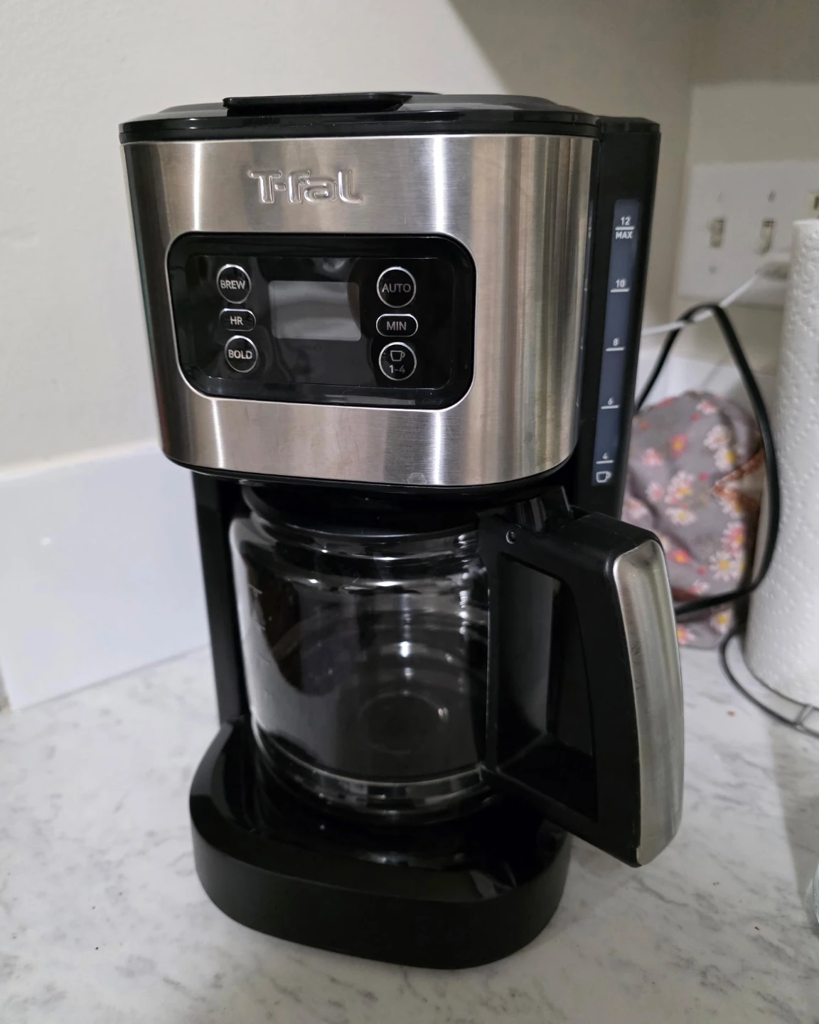 T-fal Element Filter Coffee Maker, 1.8-L, Stainless Steel