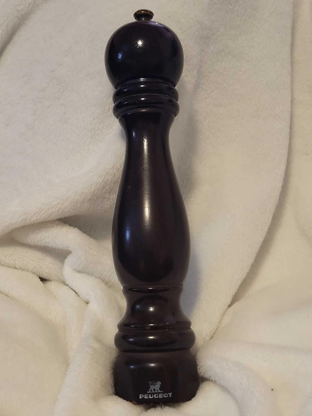 Vintage Peugeot France 11" Manual Wood Grinder - Chocolate Brown