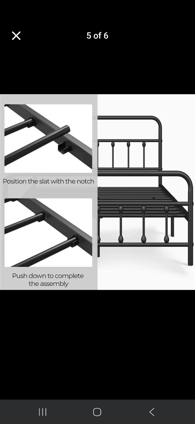 Queen Size Black Iron Platform Bed Frame – Excellent Condition - photo 5