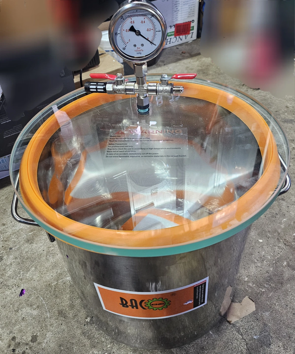 5 Gallon Glass Lid Stainless Steel Vacuum Chamber