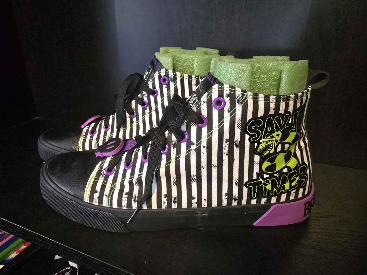 Beetlejuice Striped High-Top Sneakers