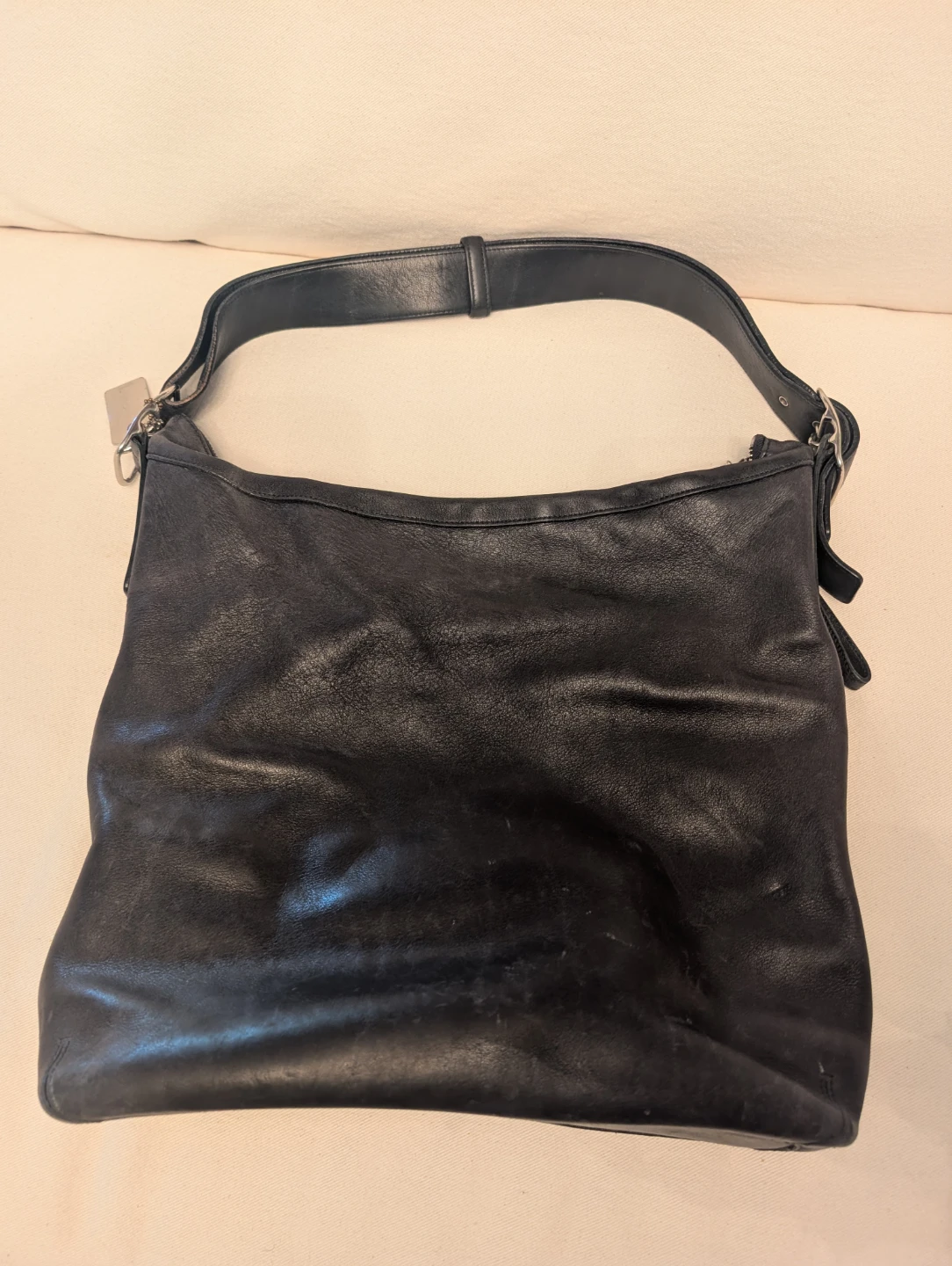 Y2K COACH Legacy black leather Top zip Large Slim Duffle Sac - photo 2