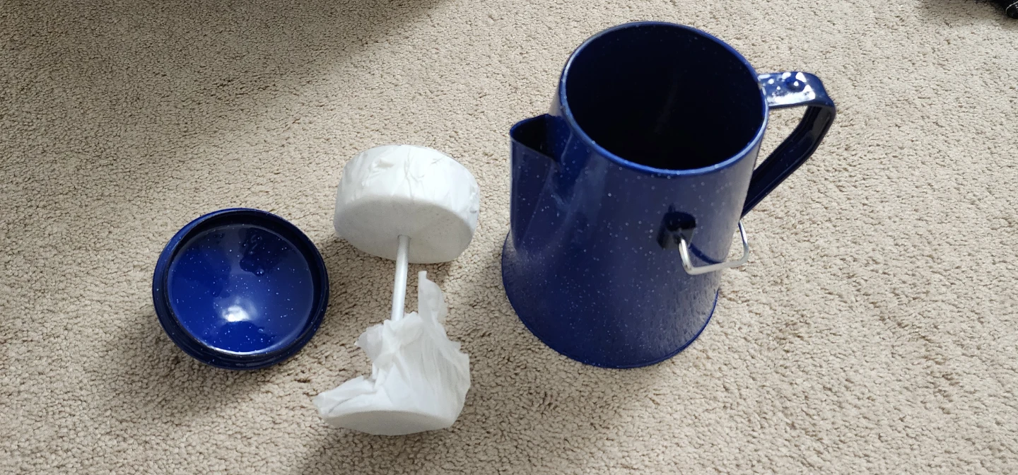 Blue Speckled Percolator Coffee Pot