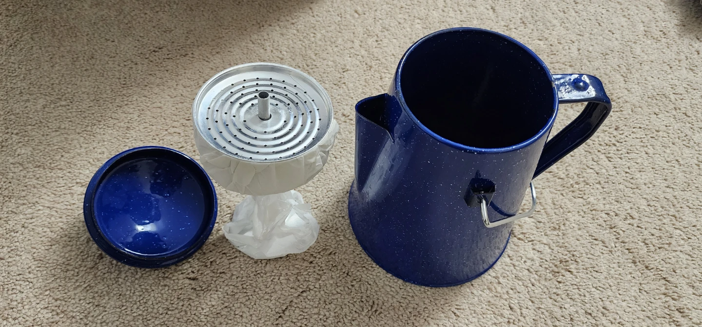 Blue Speckled Percolator Coffee Pot - photo 2