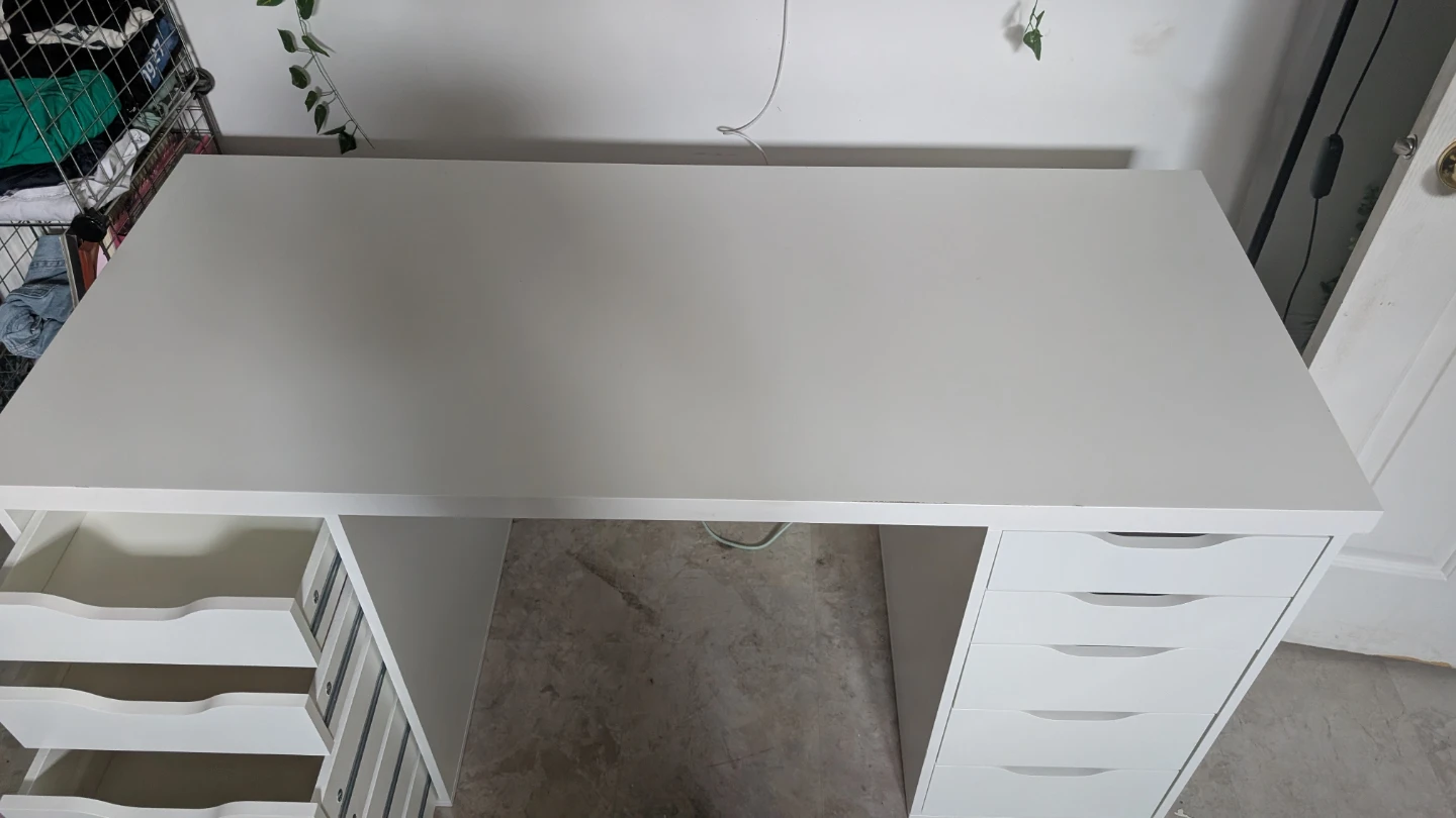 White Ikea Desk with Drawer Units - photo 2