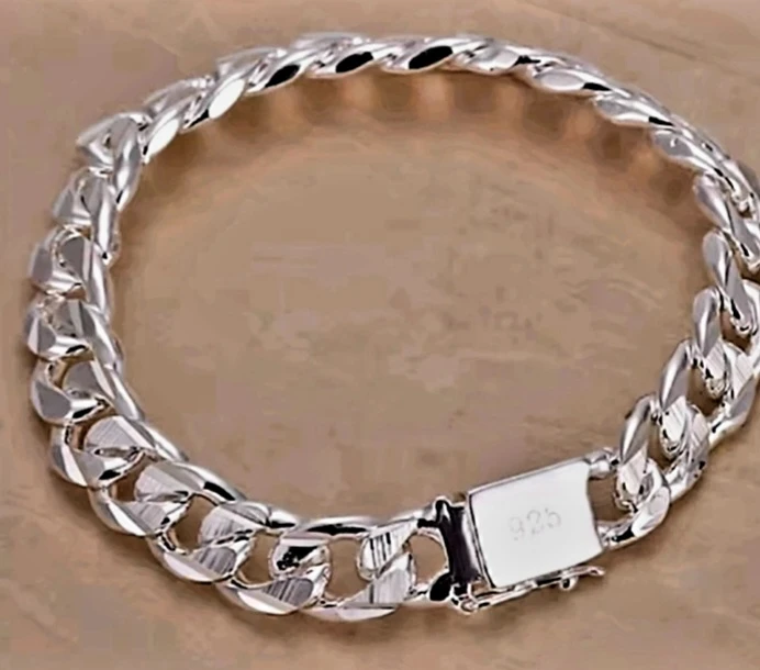 925 Sterling Silver Cuban Link Bracelet - photo 3
