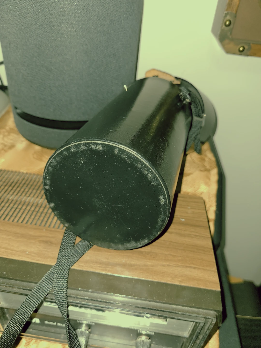 Black Leather lens  Case with Strap - photo 2