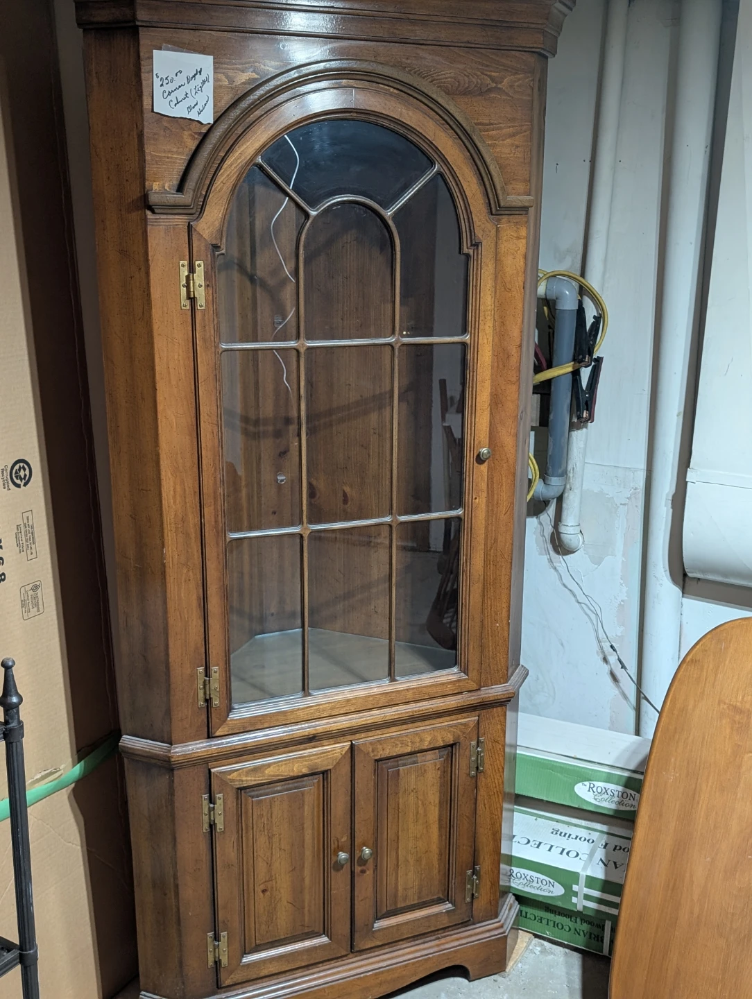 Corner lighted curio cabinet