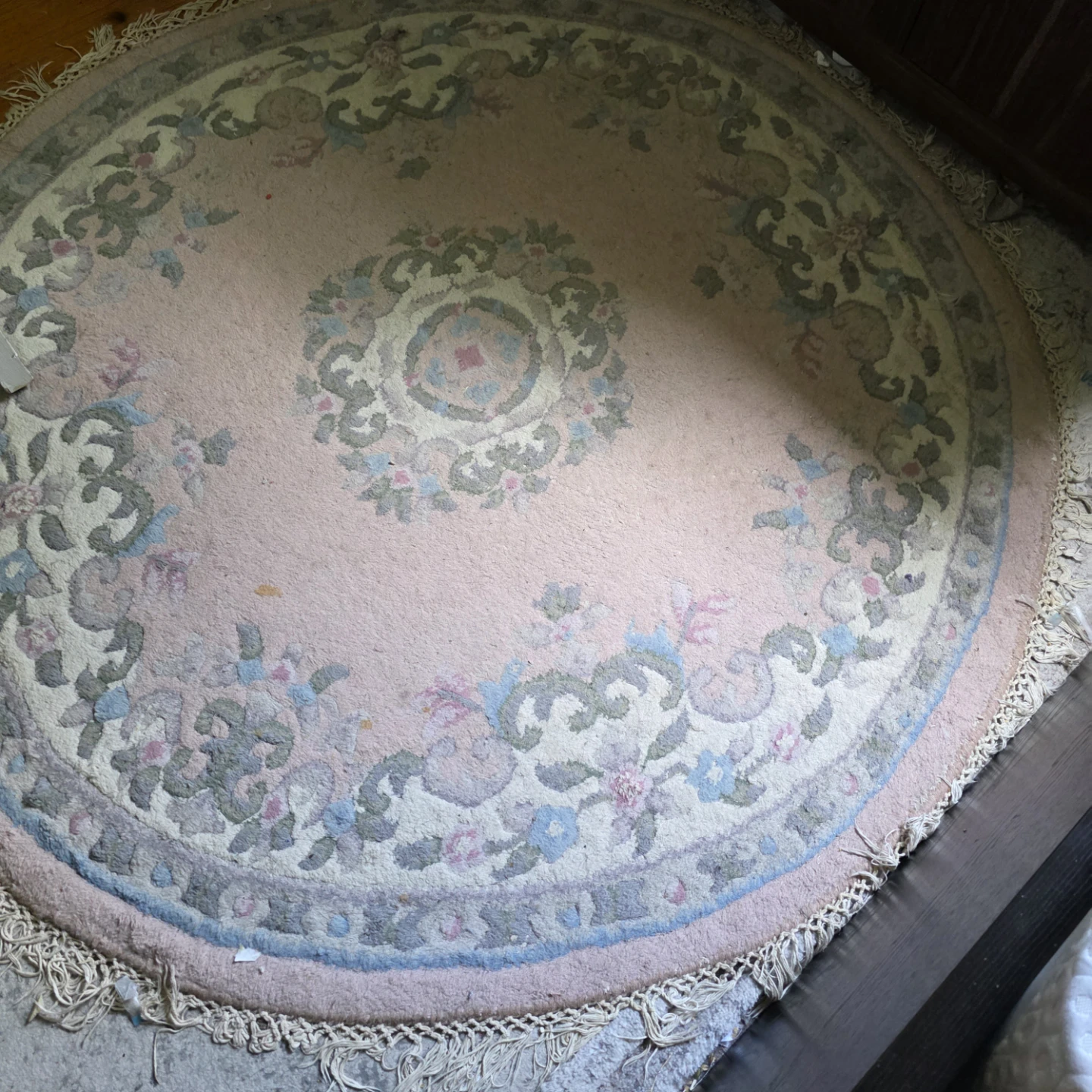 Wool Round Floral Rug⚽
