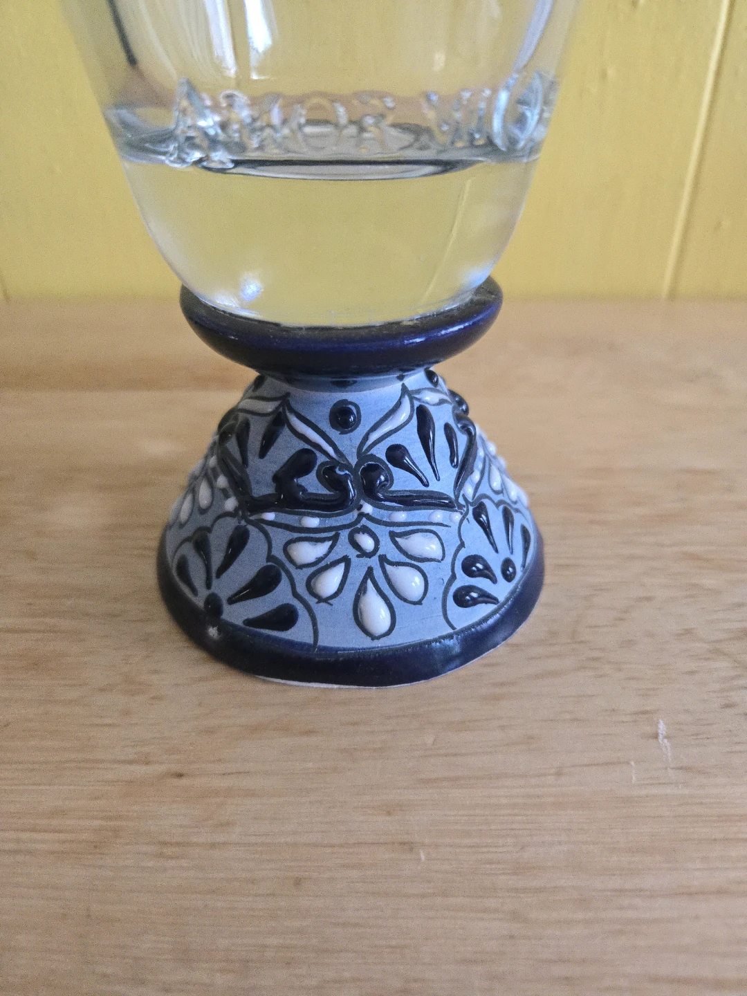 Decorative Glass Bottle with Ceramic Base - photo 2