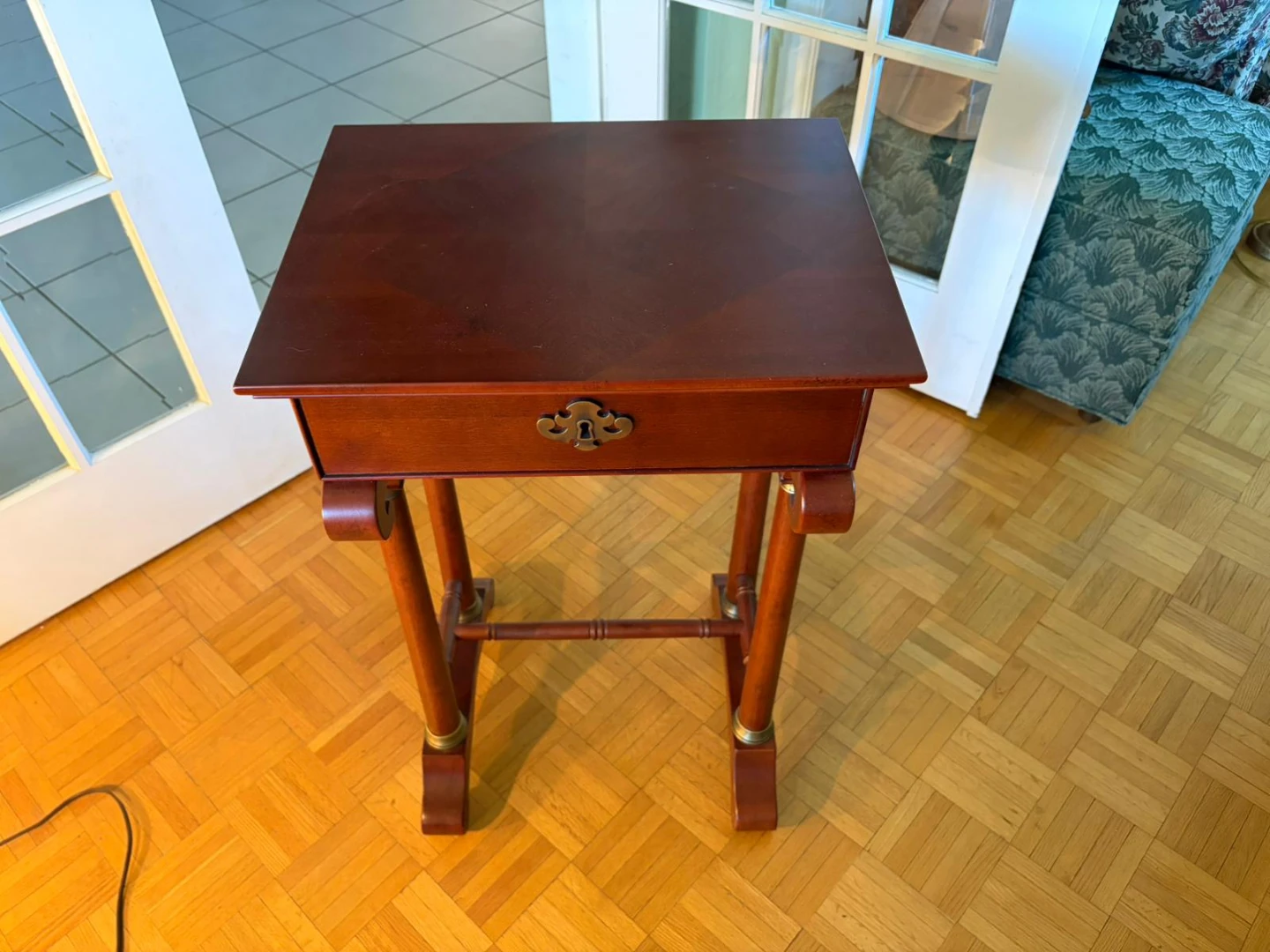 Solid Wood Side Table with Drawer - photo 4