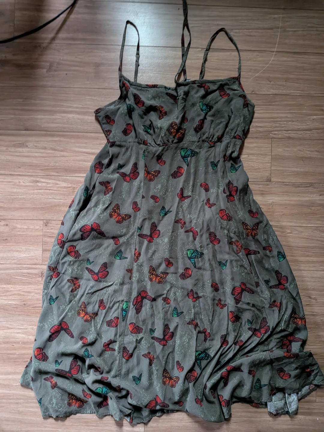 Grey Butterfly Print Sundress