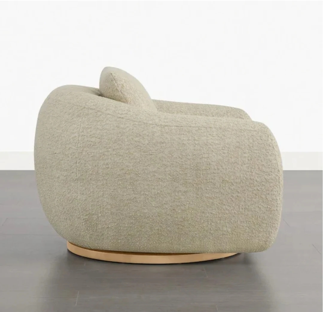 Bouclé Swivel Accent Chair - Beige - photo 4